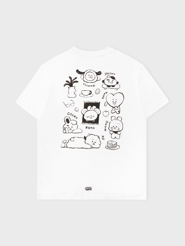BT21 BASIC DRAWING SHORT SLEEVE TSHIRT WHITE BT21