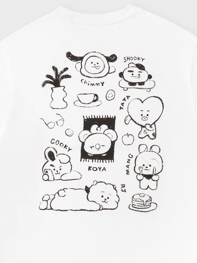 BT21 BASIC DRAWING SHORT SLEEVE TSHIRT WHITE BT21