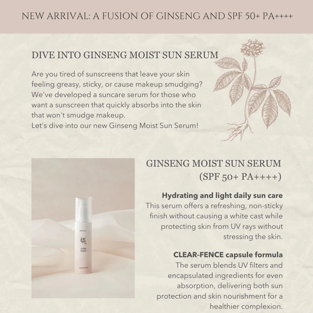 Beauty of Joseon Ginseng Moist Sun Serum SPF 50+ PA++++