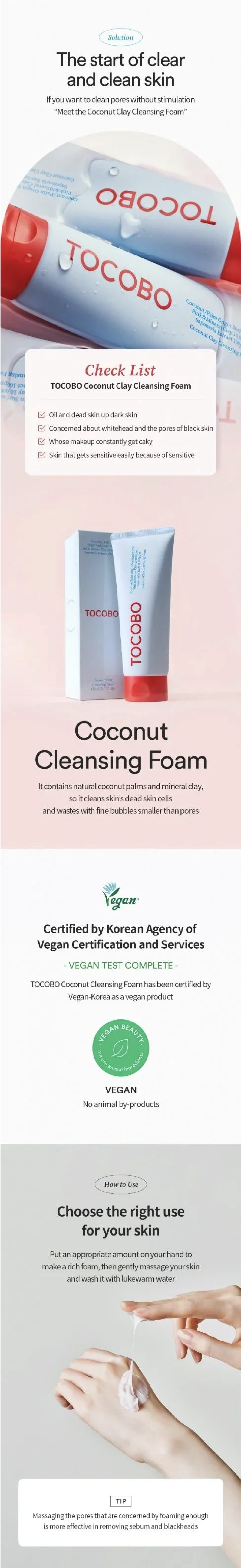 TOCOBO Coconut Clay Cleansing Foam