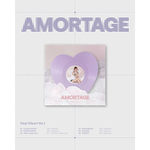 JISOO - AMORTAGE MINI ALBUM VINYL HEART VER