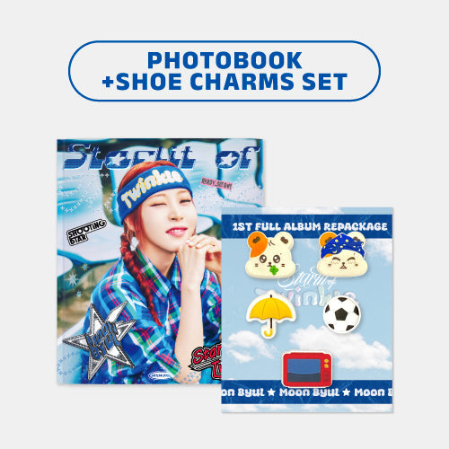 MOON BYUL - STARLIT OF TWINKLE 1ST FULL ALBUM REPACKAGE OFFICIAL MD PHOTOBOOK + SHOE CHARMS SET