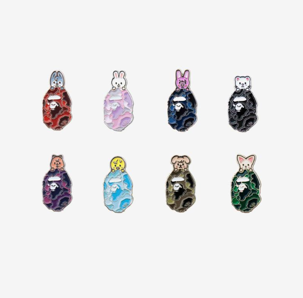 STRAY KIDS - BAPE X STRAY KIDS COLLABORATION OFFICIAL MD METAL PINS