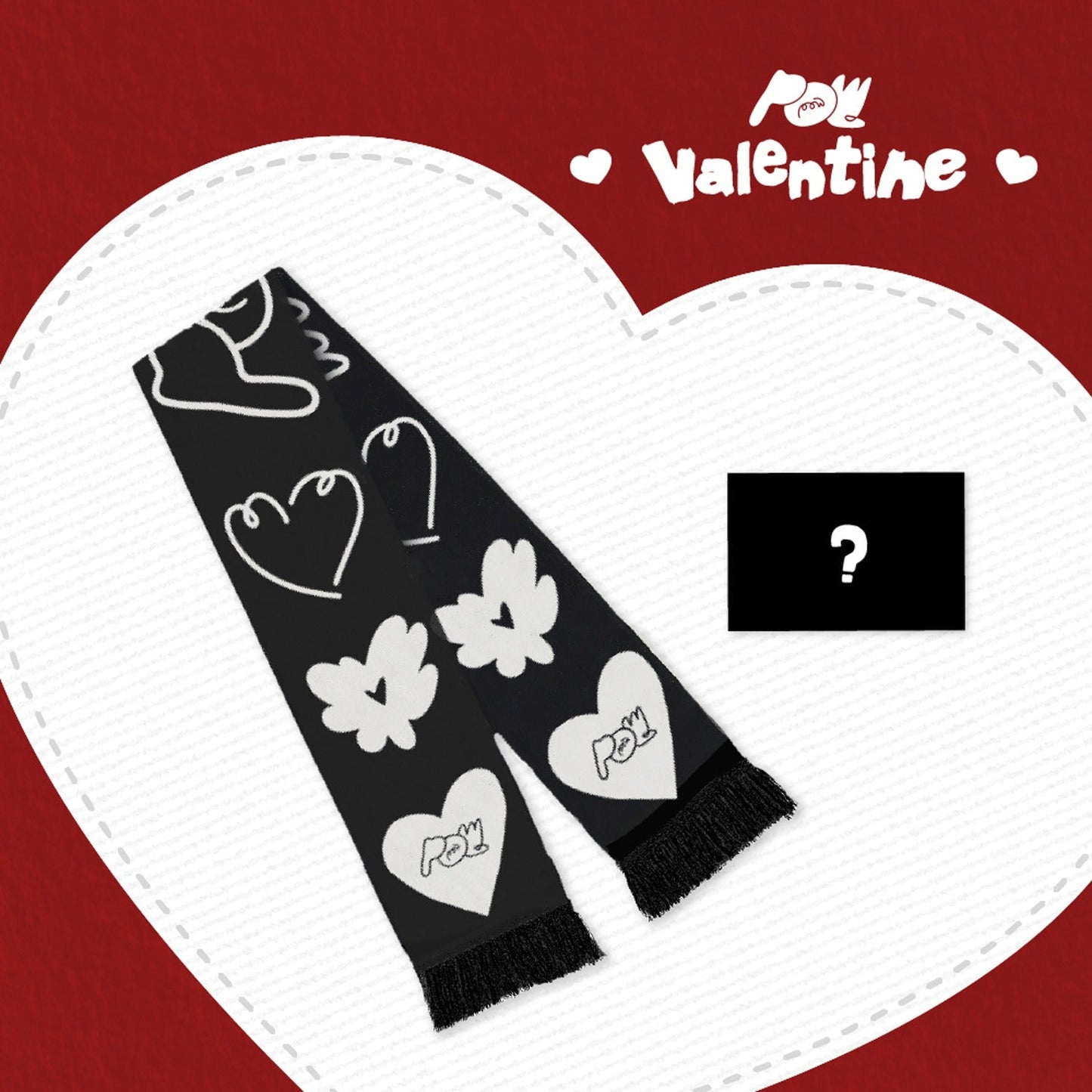 POW - VALENTINE'S DAY OFFICIAL MD HEART MUFFLER BLACK