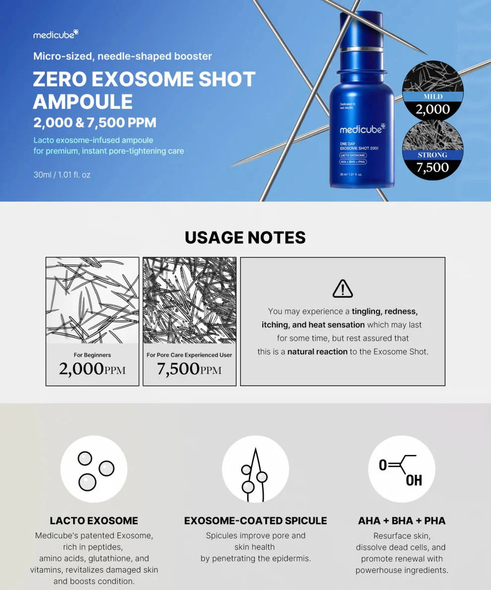 medicube One Day Exosome Shot Pore Ampoule 2000