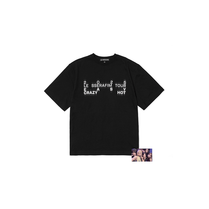 LE SSERAFIM - EASY CRAZY HOT 2025 TOUR OFFICIAL MD S/S T-SHIRT (BLACK)
