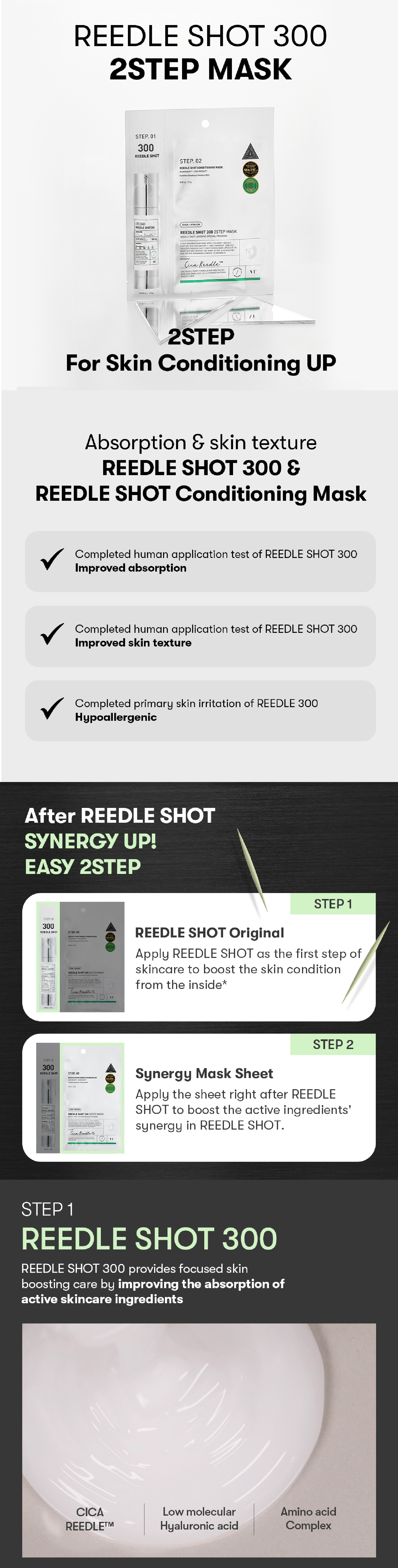 VT COSMETICS Reedle Shot 300 2-Step Mask