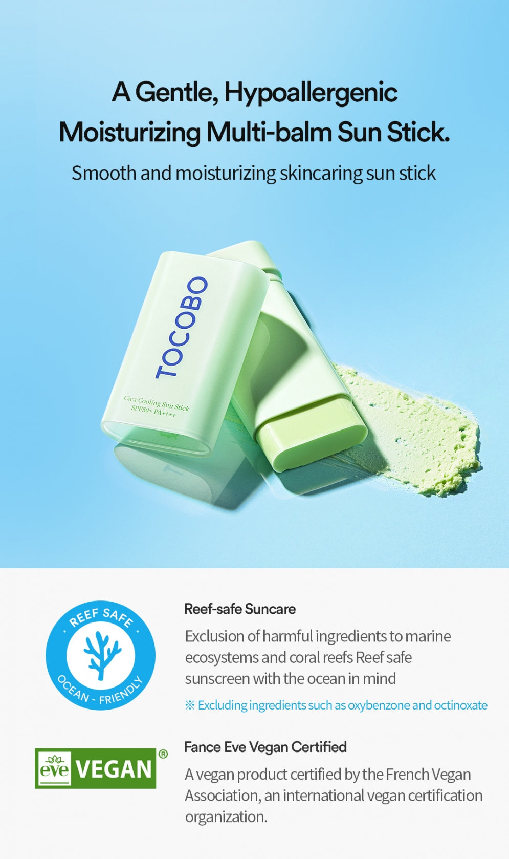 TOCOBO Cica Cooling Sun Stick SPF50+ PA++++