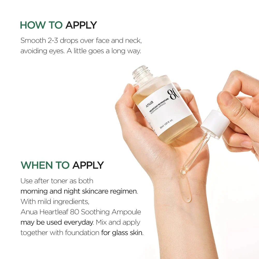 Anua Heartleaf 80% Moisture Soothing Ampoule