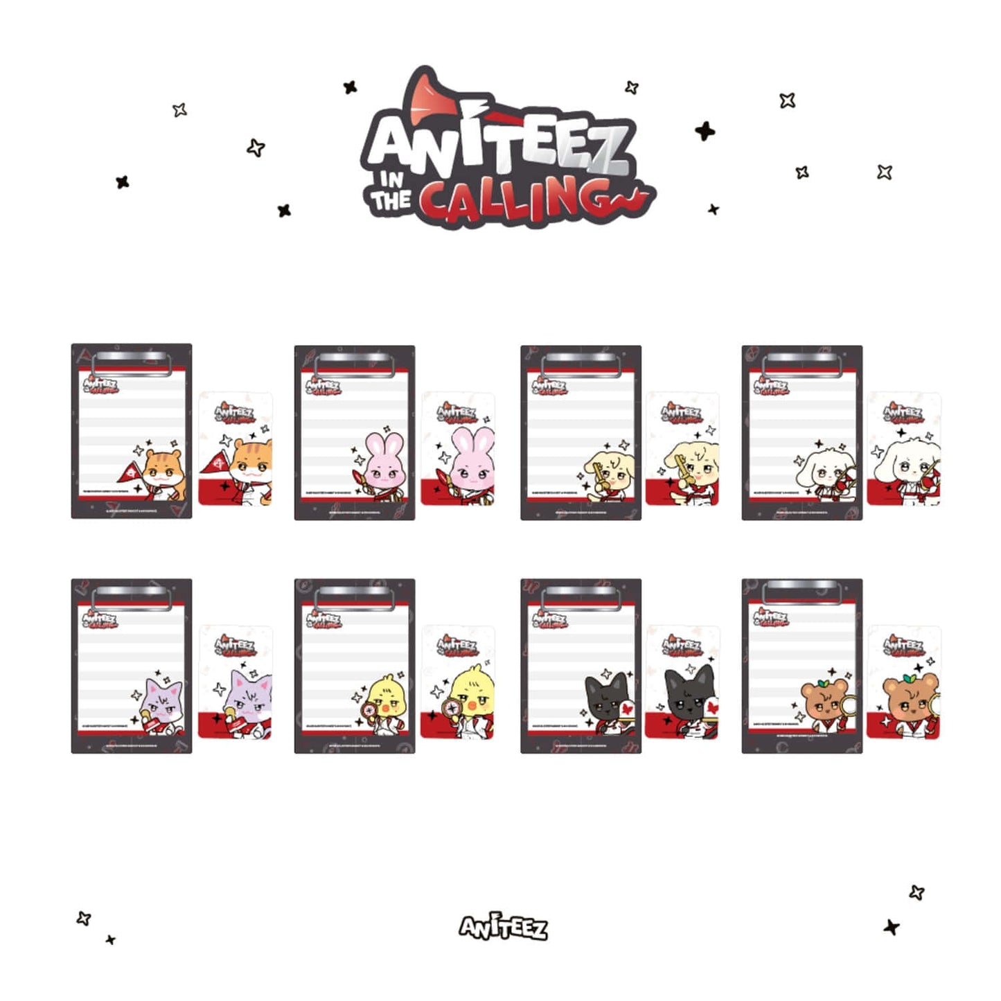 ATEEZ - ANITEEZ IN THE CALLING POP UP OFFICIAL MD MINI CLIPBOARD & MEMO PAD SET