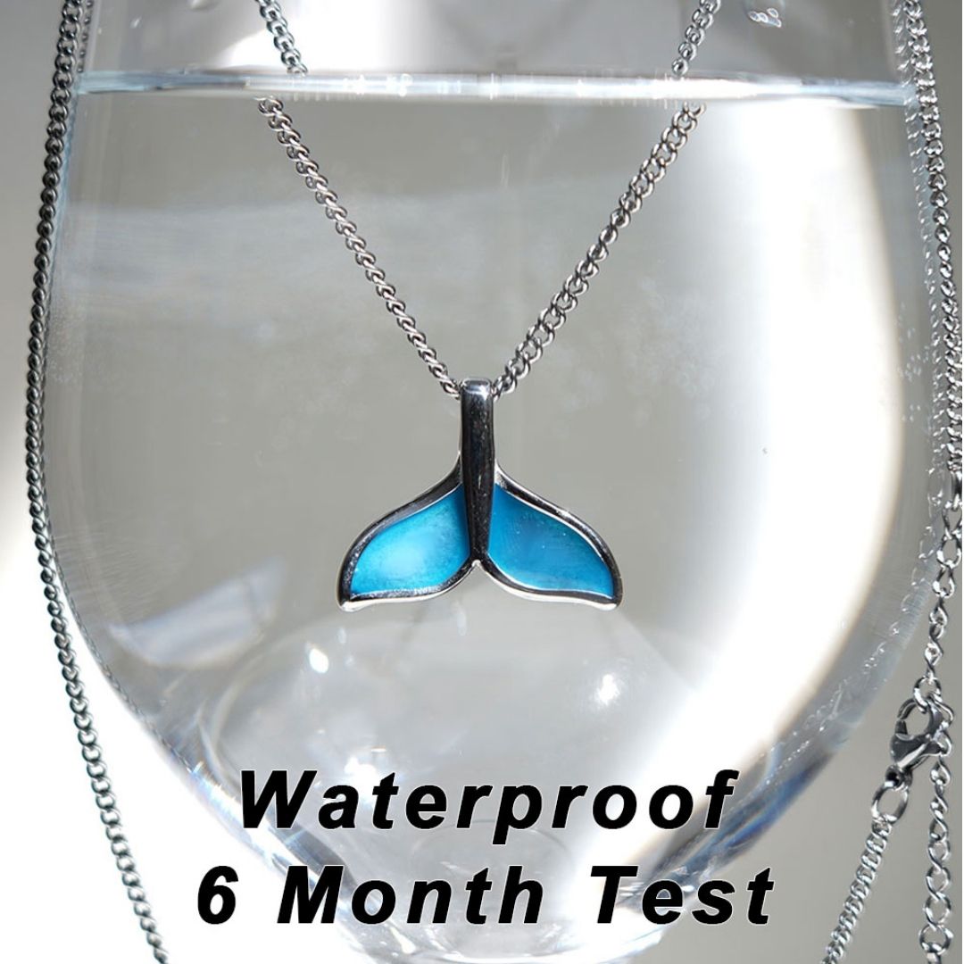 BTS Jungkook's pick - Silver / Blue Dolphin Tail Pendant Necklace(Abandoned Animals Charity Sponsorship)