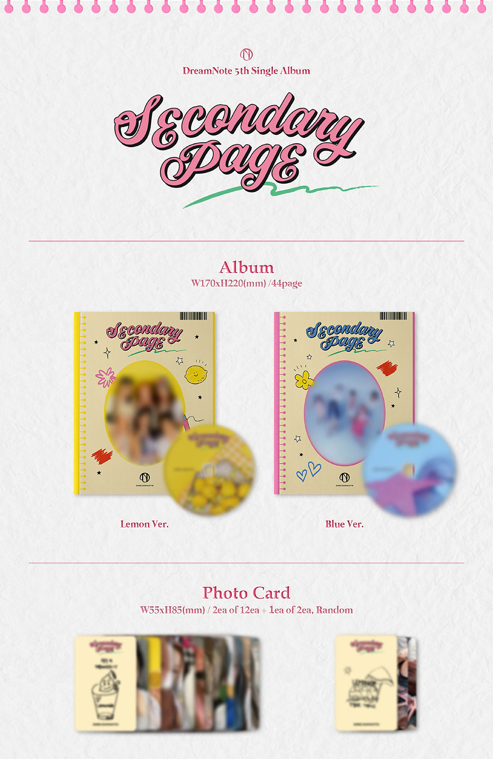 DREAMNOTE - SECONDARY PAGE 5TH SINGLE ALBUM
