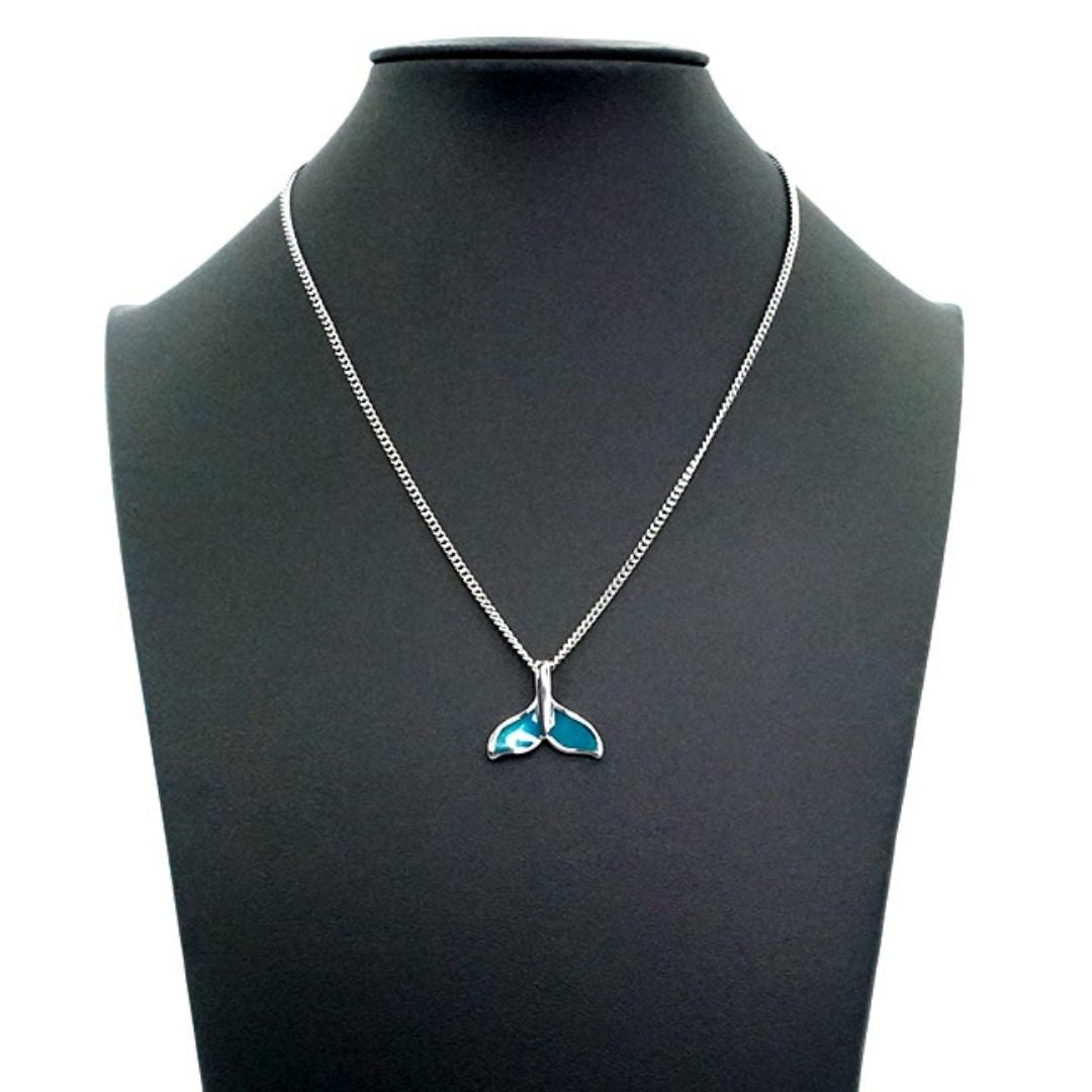 BTS Jungkook's pick - Silver / Blue Dolphin Tail Pendant Necklace(Abandoned Animals Charity Sponsorship)