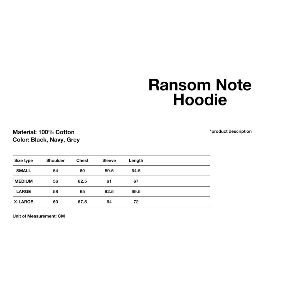 Mahagrid [Stray Kids] S/S 2023 COLLECTION RANSOM NOTE HOODIE