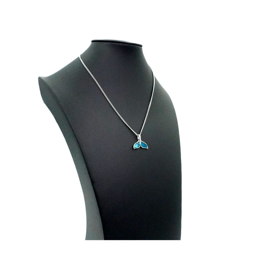 BTS Jungkook's pick - Silver / Blue Dolphin Tail Pendant Necklace(Abandoned Animals Charity Sponsorship)