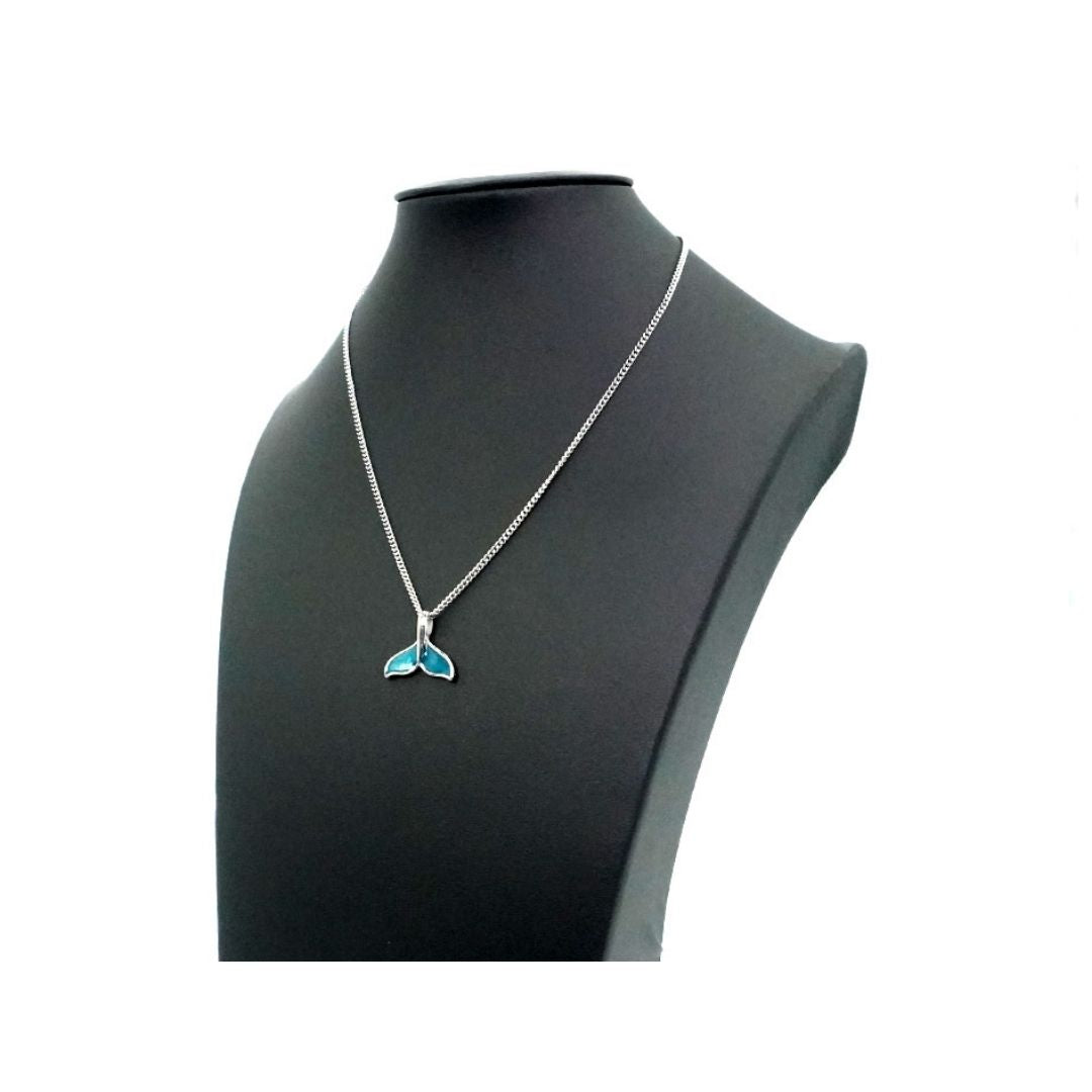 BTS Jungkook's pick - Silver / Blue Dolphin Tail Pendant Necklace(Abandoned Animals Charity Sponsorship)