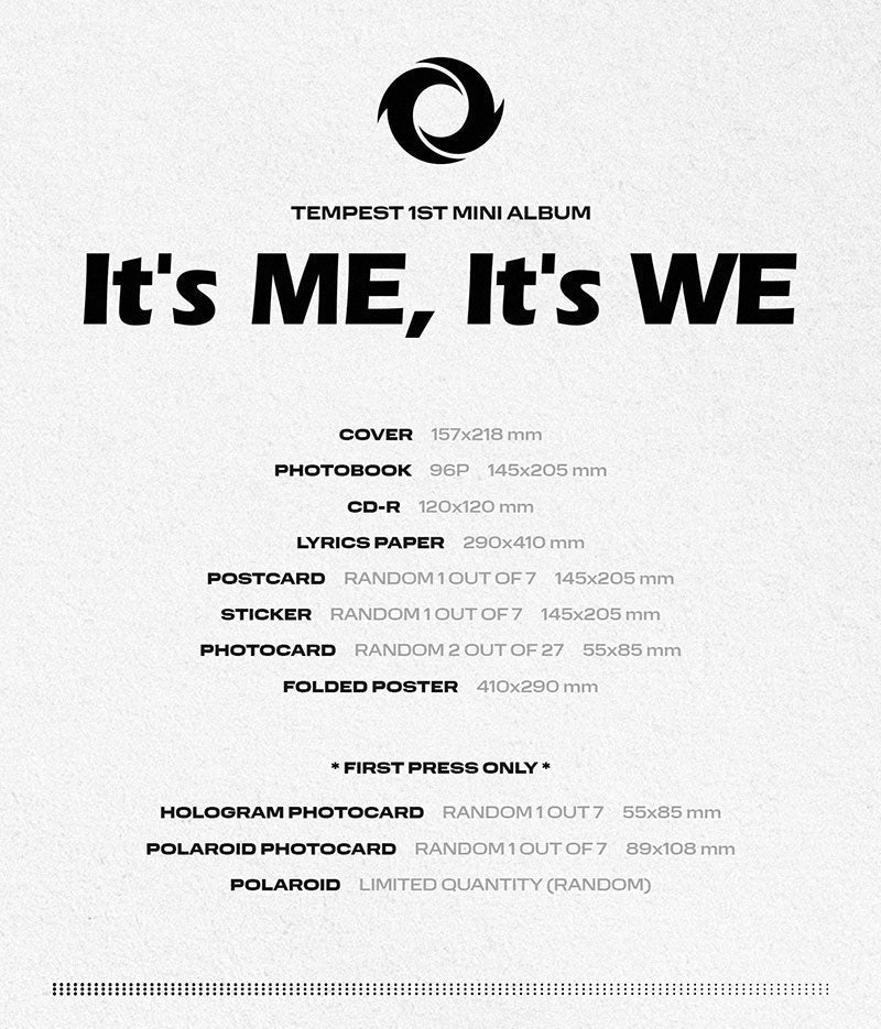 TEMPEST - 1ST MINI ALBUM ITS ME ITS WE
