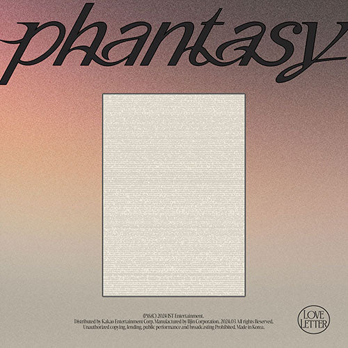 THE BOYZ - PHANTASY PT.3 LOVE LETTER 2ND FULL ALBUM STANDARD