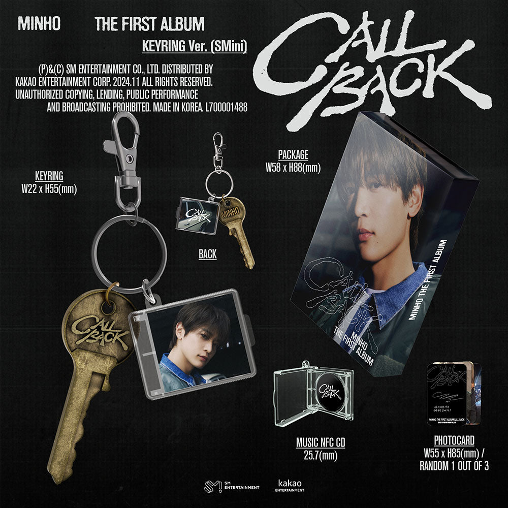 SHINEE MINHO - CALL BACK 1ST ALBUM SMINI SMART KEYRING VER