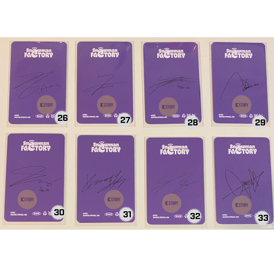 [Photocard 26 - 33] Ateez Snowman Factory (Signed)