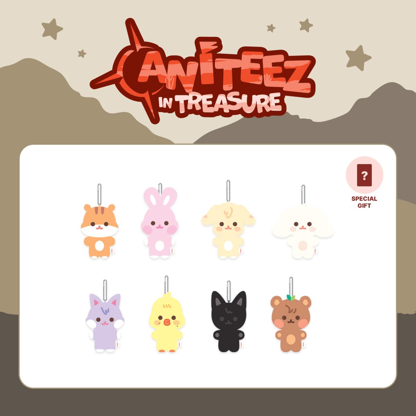 ATEEZ - ANITEEZ IN TREASURE OFFICIAL MD FLAT FUR PLUSH