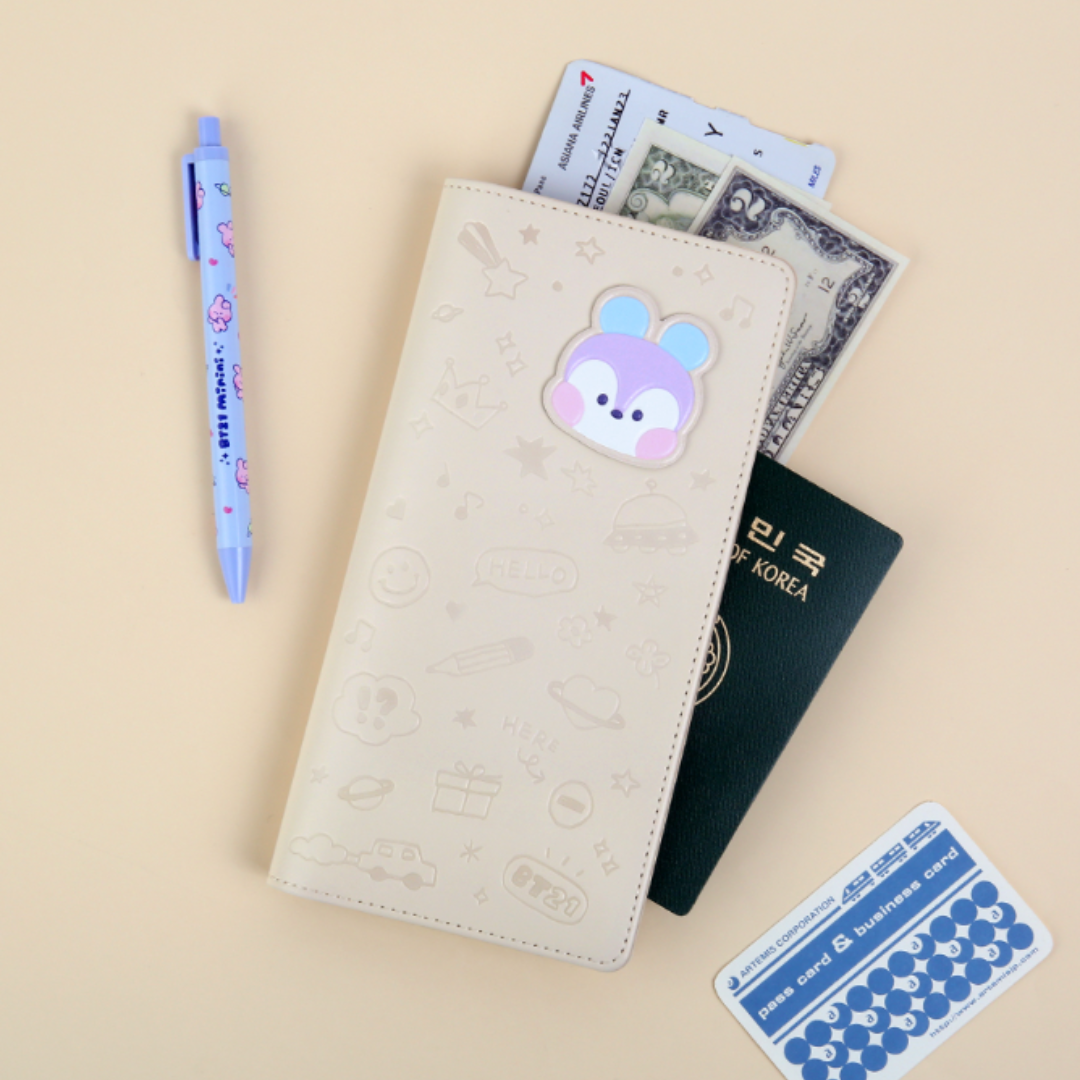 BT21 MININI LEATHER PATCH PASSPORT COVER (Large)