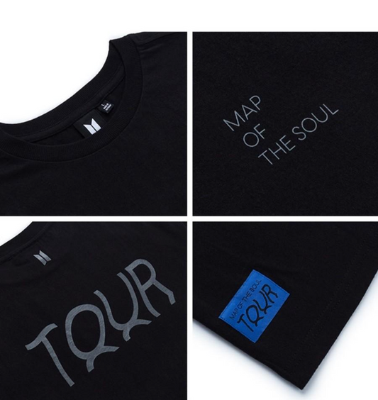 BTS MAP OF THE SOUL TOUR T-Shirts : BLACK