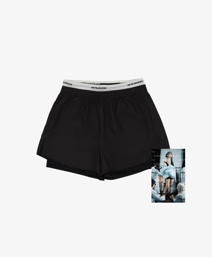 LE SSERAFIM IM FEARLESS - Double Layer Shorts (Black) - Women's