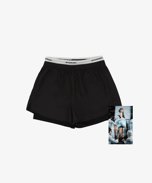 [Pre-Order] LE SSERAFIM IM FEARLESS - Double Layer Shorts (Black) - Women's