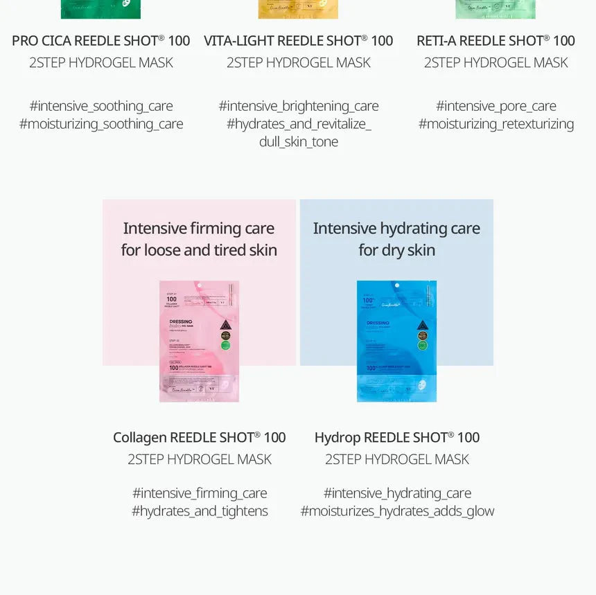 VT COSMETICS HYDROP REEDLE SHOT 100hL 2 STEP MASK