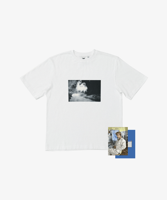 [Pre-Order] BTS V - LAYOVER 1ST SOLO ALBUM OFFICIAL MD - Oversized T-shirt (Gray Tan) (White)