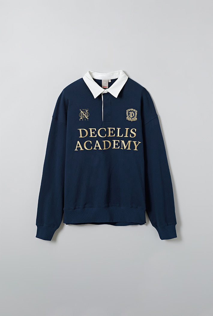 SPAO DARK MOON COLLECTION - RUGBY LONG SLEEVE T-SHIRT NAVY