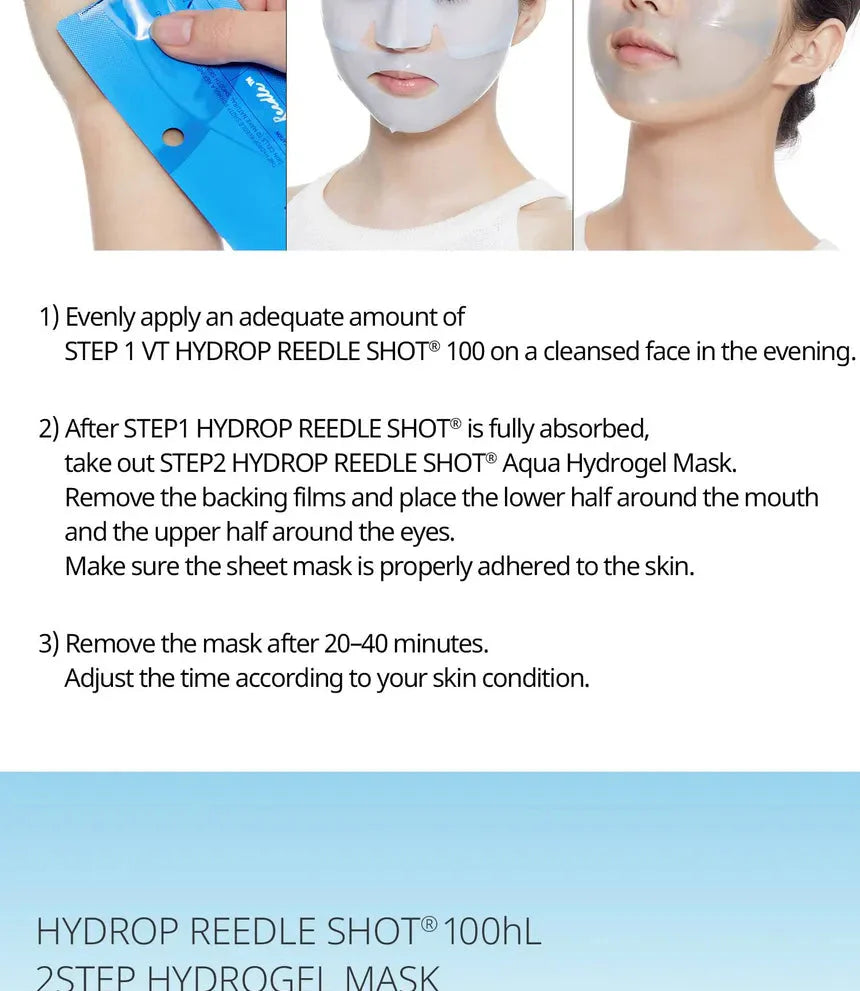 VT COSMETICS HYDROP REEDLE SHOT 100hL 2 STEP MASK