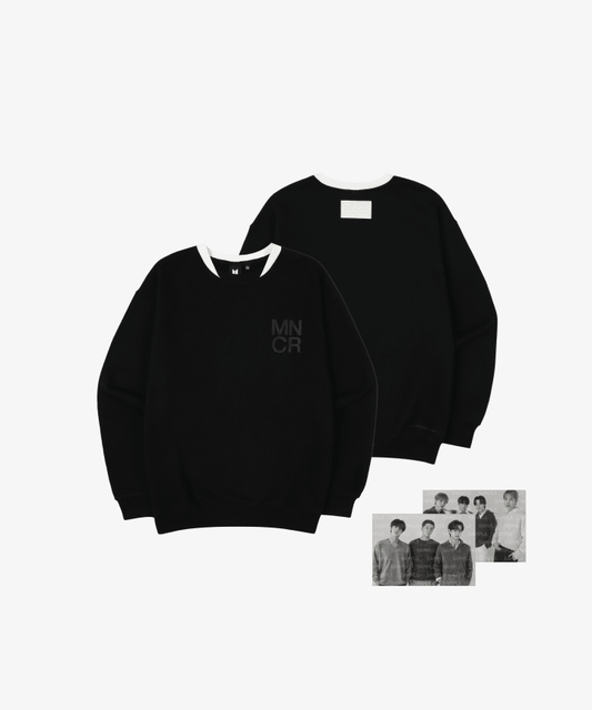 BTS - POP UP : MONOCHROME OFFICIAL MD CREWNECK SHIRT (BLACK)