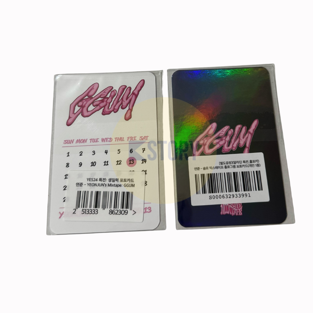[Photocard 2064-2065] TXT YEONJUN - YEONJUN'S MIXTAPE : GGUM LIMITED YES24 & ALADIN POB