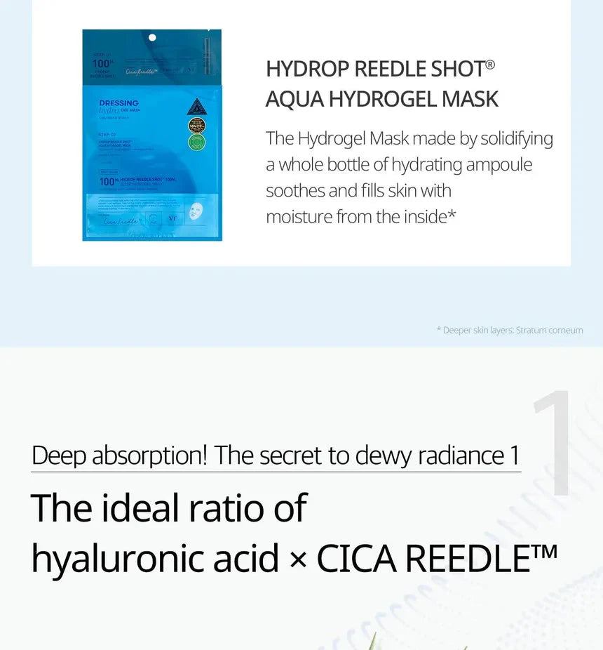 VT COSMETICS HYDROP REEDLE SHOT 100hL 2 STEP MASK