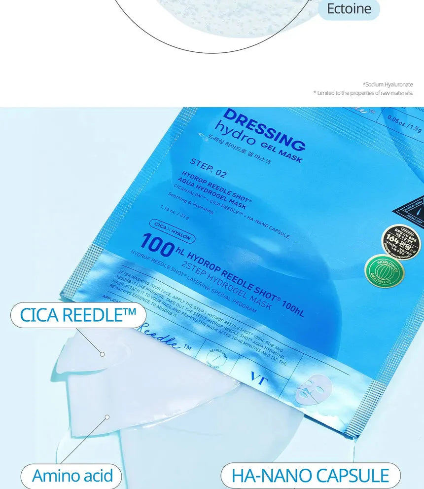 VT COSMETICS HYDROP REEDLE SHOT 100hL 2 STEP MASK