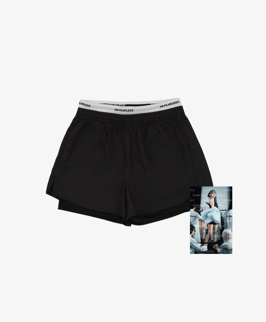 LE SSERAFIM IM FEARLESS - Double Layer Shorts (Black) - Men's