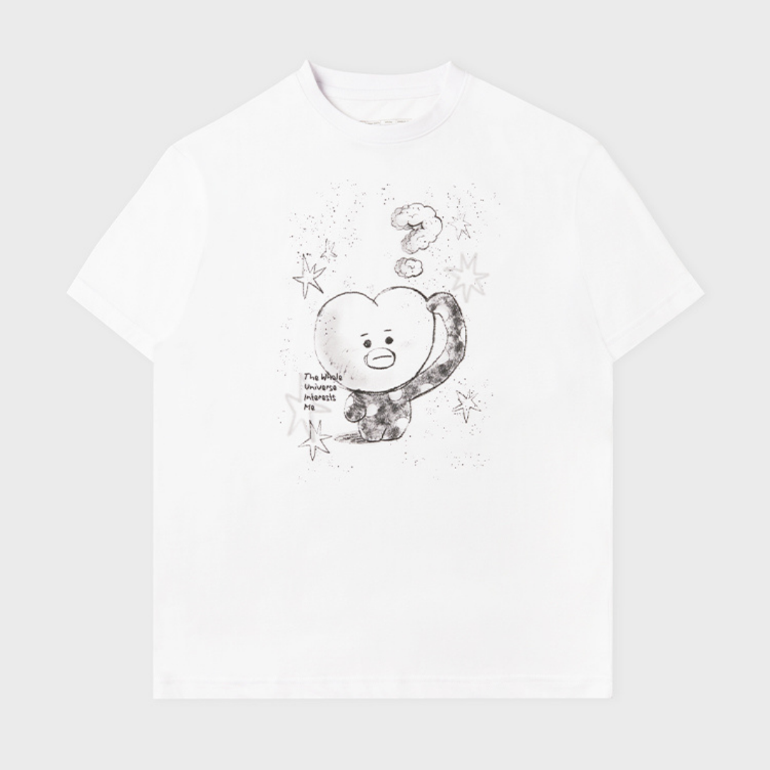 BT21 BASIC DRAWING SHORT SLEEVE TSHIRT WHITE TATA