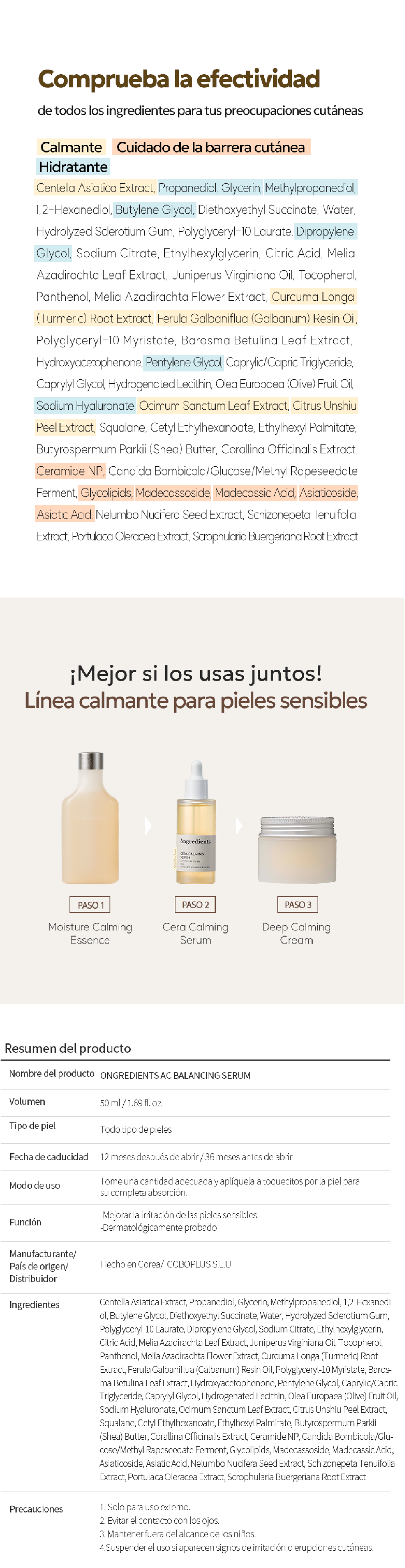 ongredients Cera Calming Serum