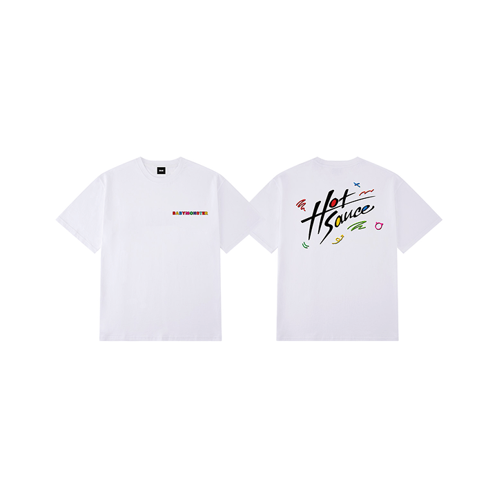 BABYMONSTER - HOTSAUCE OFFICIAL MD GRAPHIC T-SHIRT_WHITE