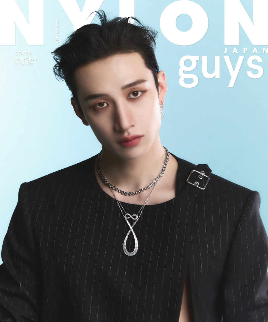 STRAY KIDS BANG CHAN DOUBLE SIDE COVER NYLON JAPAN MAGAZINE 2024 APRIL ISSUE