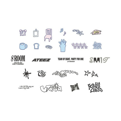 [Pre-Order] ATEEZ - 8ROOM 7TH ANNIVERSARY POP-UP OFFICIAL MD IRON-ON CUSTOM STICKER (S-DECO)