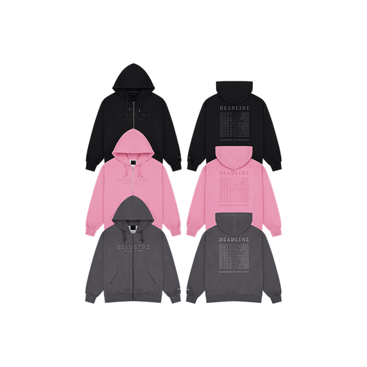 BLACKPINK - DEADLINE WORLD TOUR IN SEOUL OFFICIAL MD LOGO APPLIQUE ZIP UP HOODIE