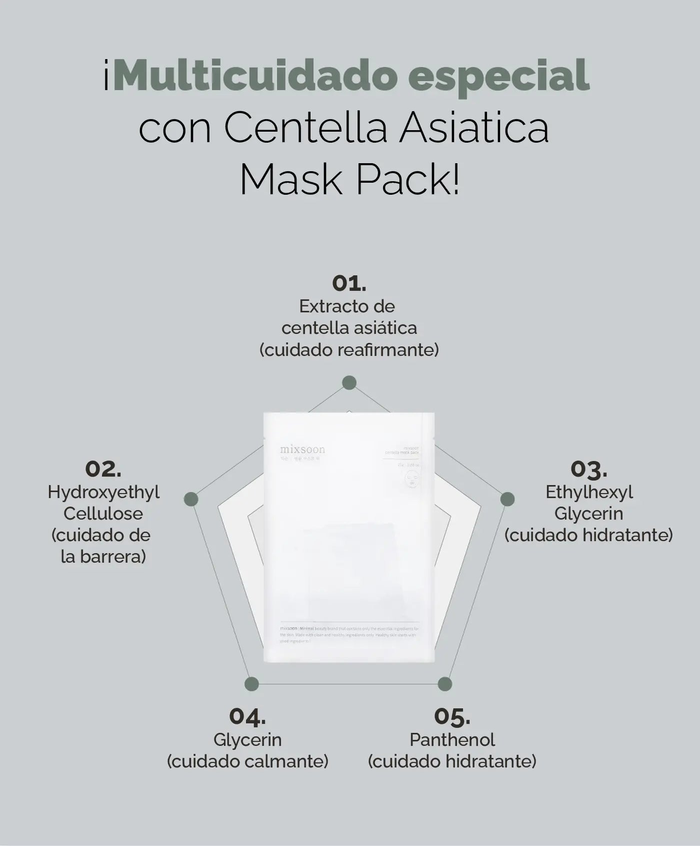 mixsoon Centella Mask Pack (5 unidades)