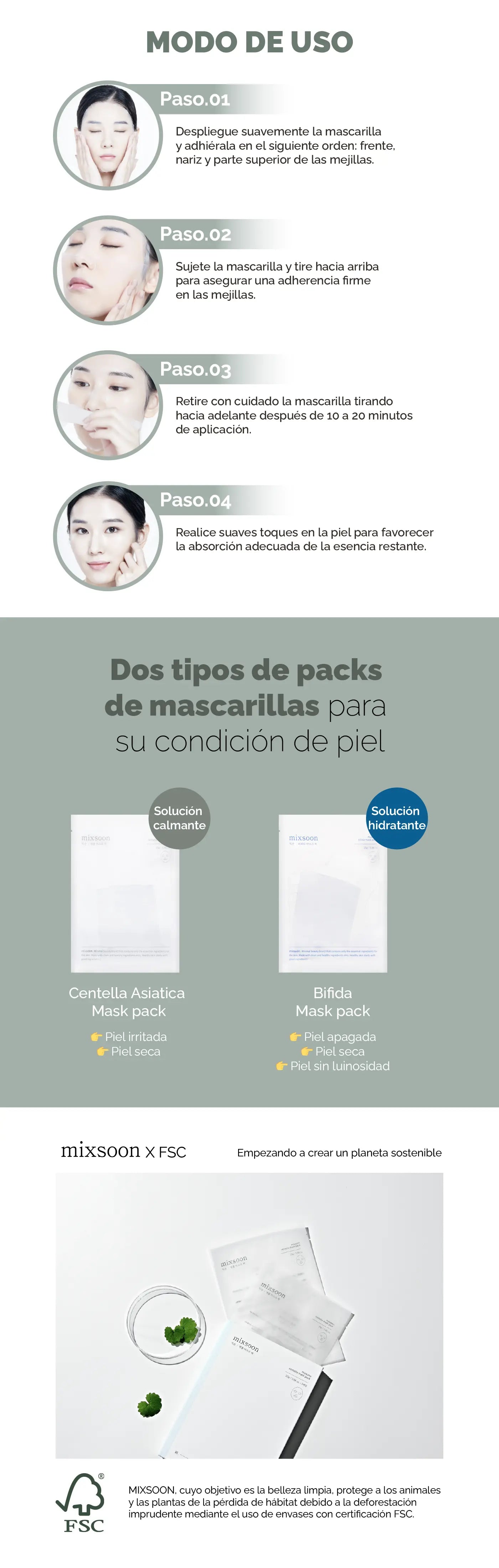 mixsoon Centella Mask Pack (5 unidades)