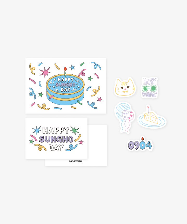 BOYNEXTDOOR - HAPPY SUNGHO DAY OFFICIAL MD POP UP CARD SET