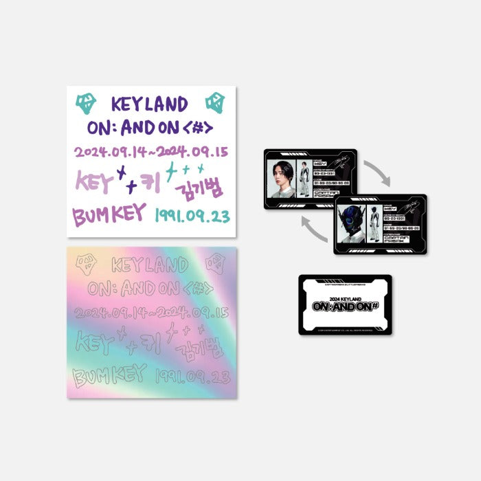 [Pre-Order] SHINEE KEY - ON : AND ON # 2024 KEYLAND OFFICIAL MD LENTICULAR ID CARD + FANLIGHT DECO STICKER SET