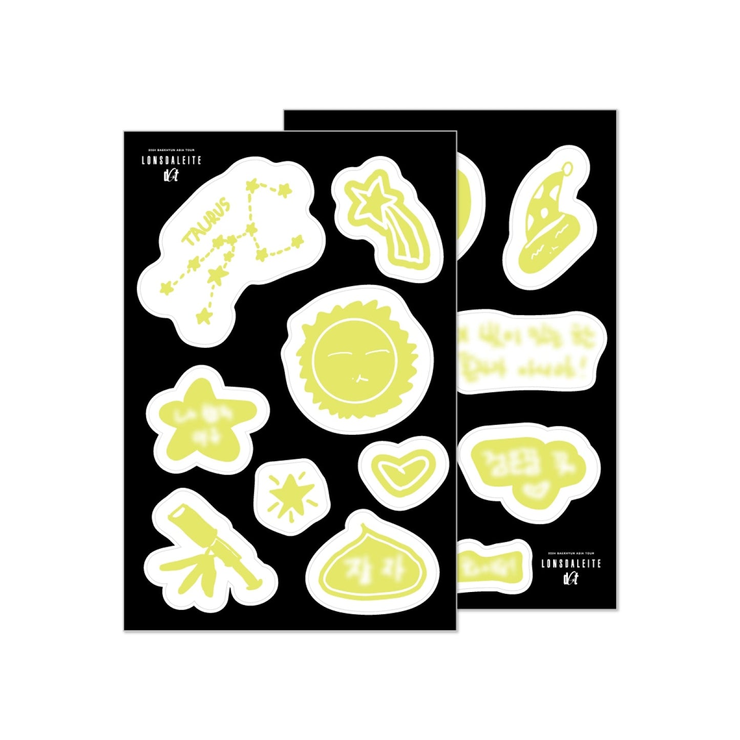 BAEKHYUN - LONSDALEITE DOT 2024 ASIA TOUR OFFICIAL MD HAND DRAWN GLOW IN THE DARK STICKER