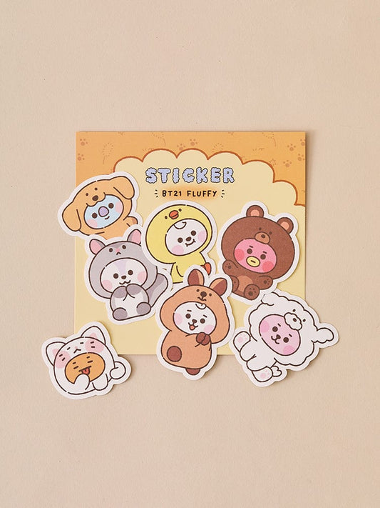 BT21 - BABY FLUFFY STICKER PACK SET(7EA)